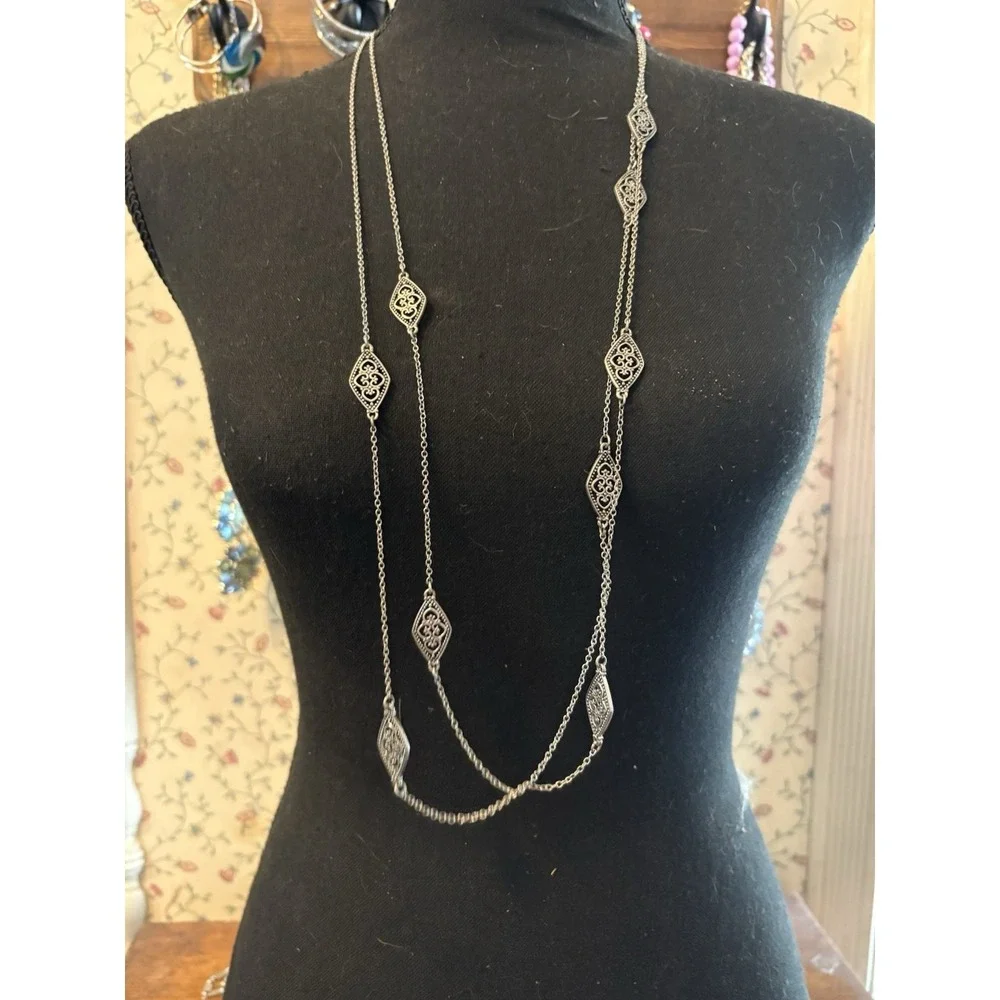 Donna's Curated Boho Eclectic Necklace Collection Layered Mixed Metal 3 Pc Lot